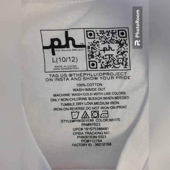 The Phluid Project T-Shirt Large(10/12) White Kids Unisex Short Sleeve Love Crew - Picture 5 of 7